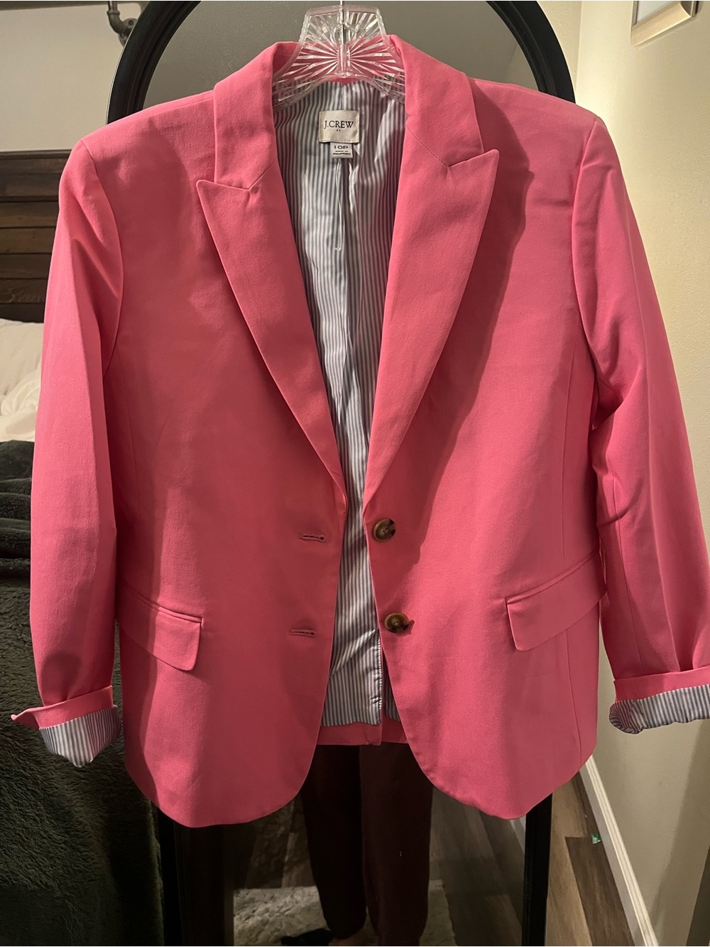 J. Crew Bright Pink Women's Two-Button Blazer